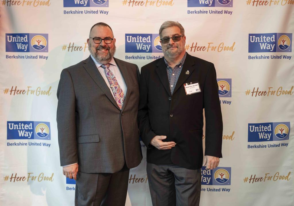 Berkshire United Way President and CEO Tom Bernard and Pittsfield Mayor Peter Marchetti