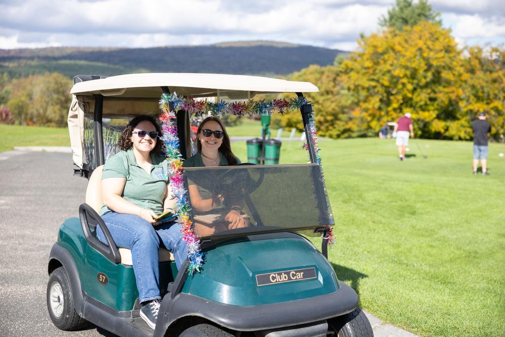 The raffle cart manned by Grace Towler and Krystle Blake