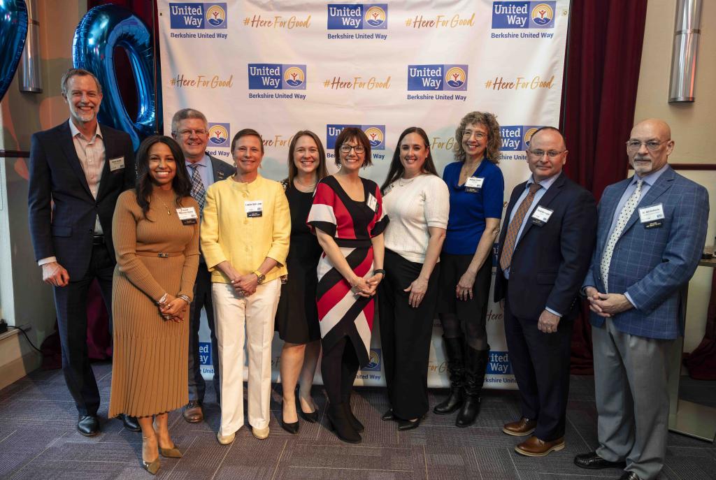 Berkshire United Way Board of Directors: Brian Horan, Rachel Melendez Mabee, Chris Montferret, Laurie Gallgher, Krystle Blake, Jaime Campbell, Melissa Orazio, Daltrey Turner, David Harrington and Dr. Bill DeMarco