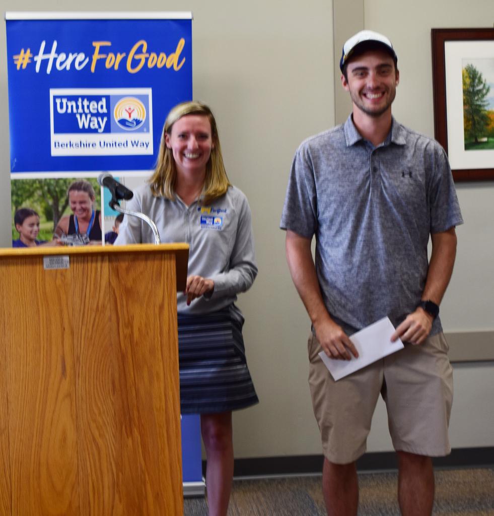 Longest Drive winner Lane Grogan with Anna Worley