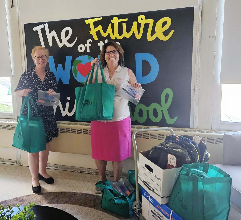 BUW's Pam Knisley and Brenda Petell at Crosby Elementary