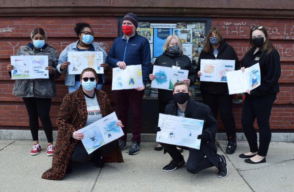 Barrington Stage Co. and Carr Hardware volunteers kick off StoryWalk™ at Boys & Girls Club, Pittsfield