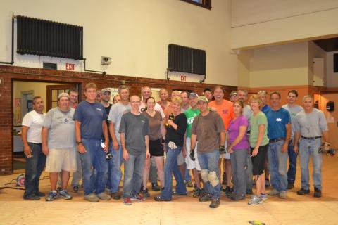 Dalton Community Recreation Association volunteers help with gym renovation